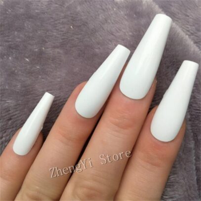 Long White Nails