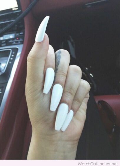 Long White Nails