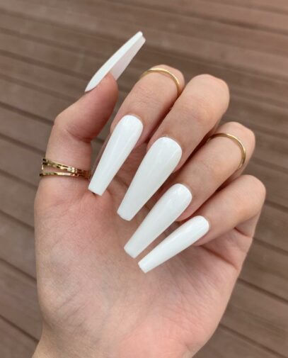 Long White Nails