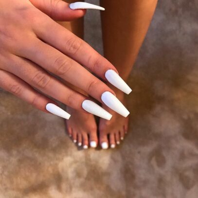 Long White Nails