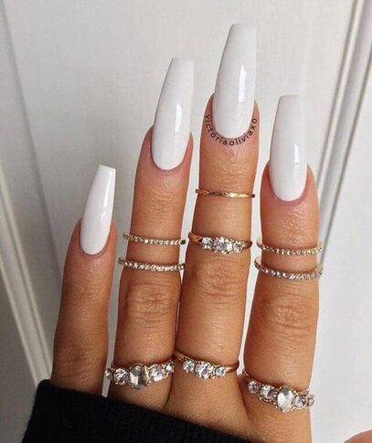 Long White Nails