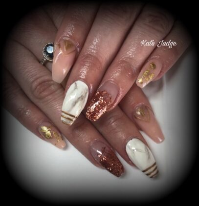 Marble Glitter Nails