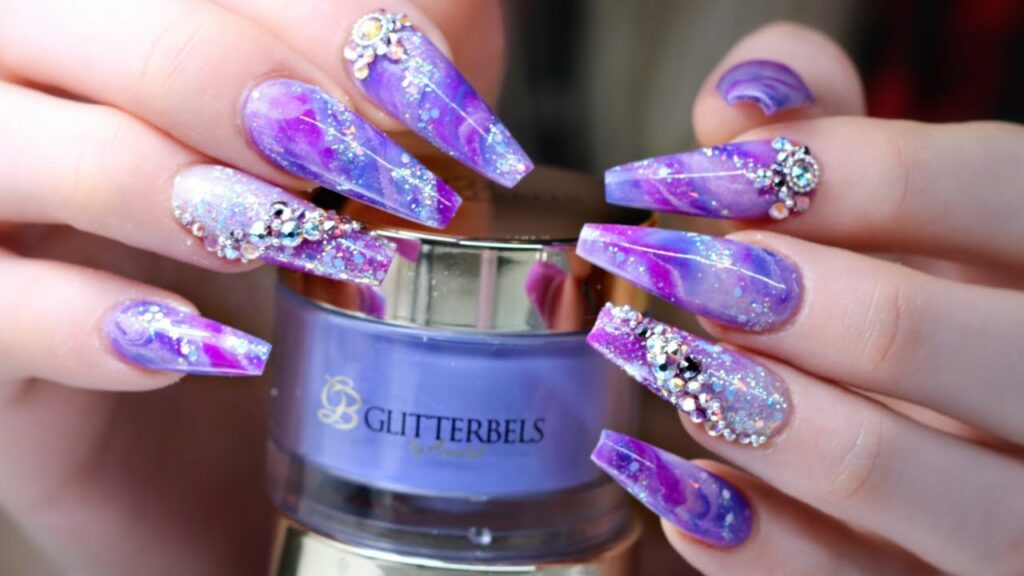 Marble Glitter Nails