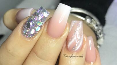 Marble Glitter Nails
