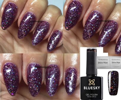 Maroon Glitter Nails