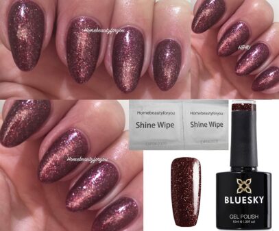 Maroon Glitter Nails