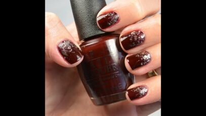 Maroon Glitter Nails