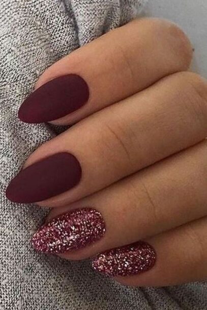 Maroon Prom Nails