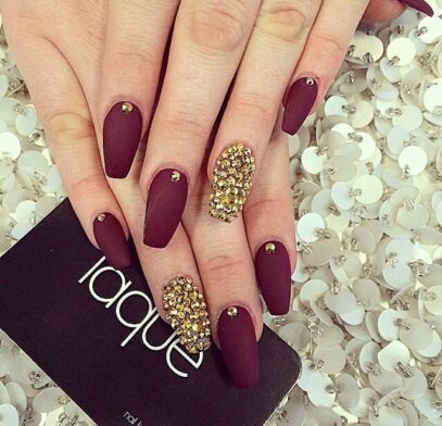 Maroon Prom Nails