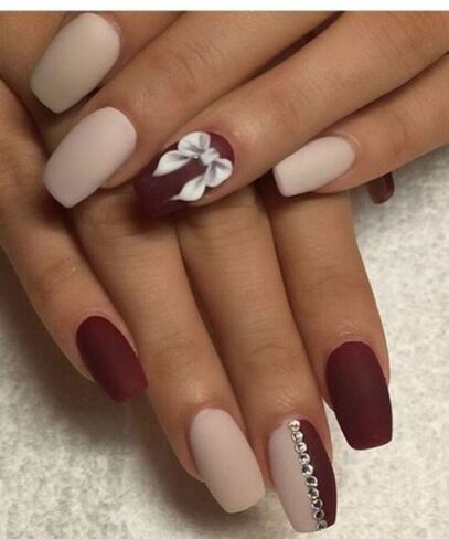 Maroon Prom Nails