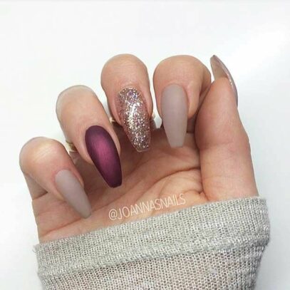 Matte Glitter Nails