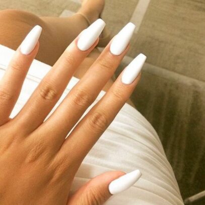 Matte White Nails