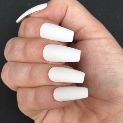 Matte White Nails