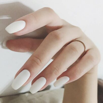 Matte White Nails