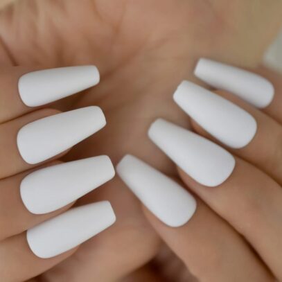 Matte White Nails