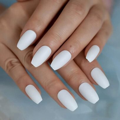 Matte White Nails