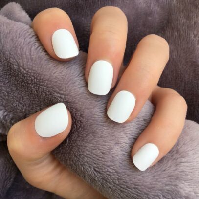 Matte White Nails