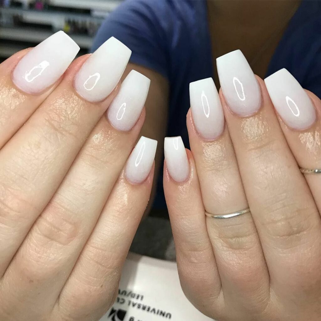 Milk White Nails