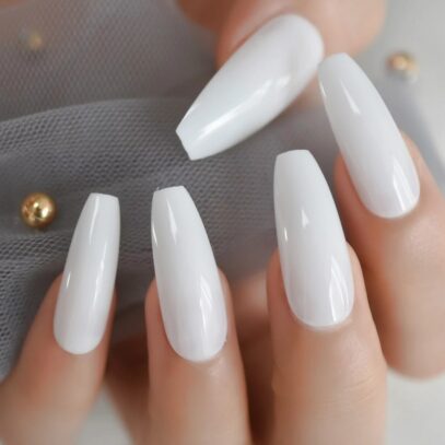 Milk White Nails