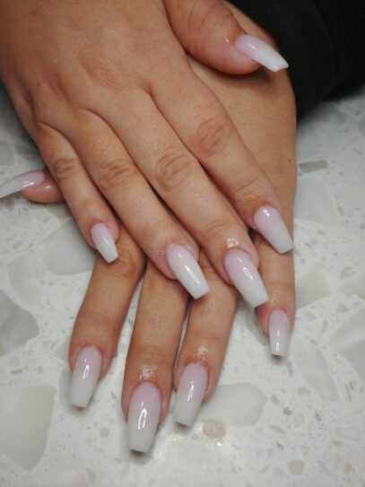 Milky White Nails