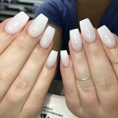 Milky White Nails