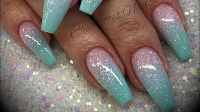 Mint Green Ombre Nails