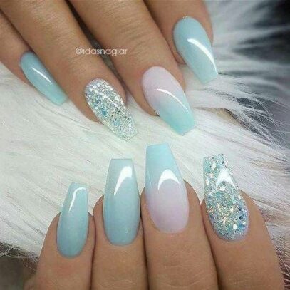 Mint Green Ombre Nails