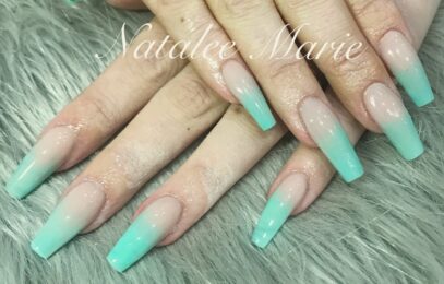 Mint Green Ombre Nails