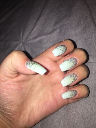 Mint Green Ombre Nails