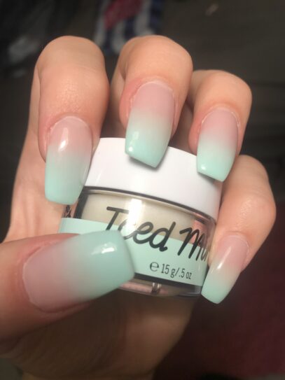 Mint Green Ombre Nails