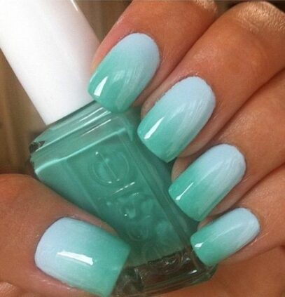 Mint Green Ombre Nails