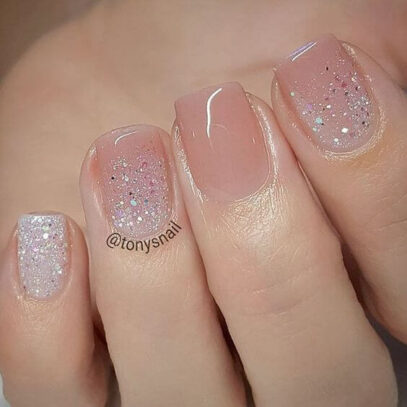 Natural Glitter Nails