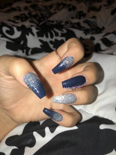 Navy Blue Prom Nails
