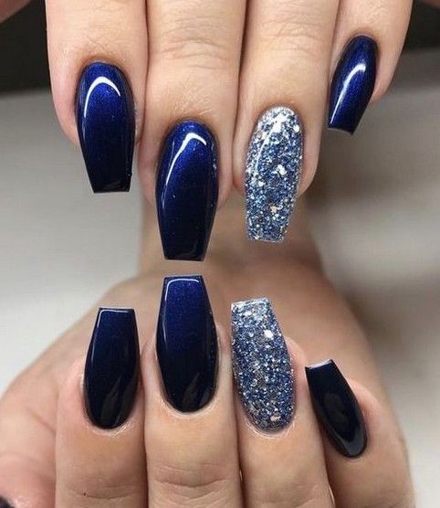 Navy Blue Prom Nails