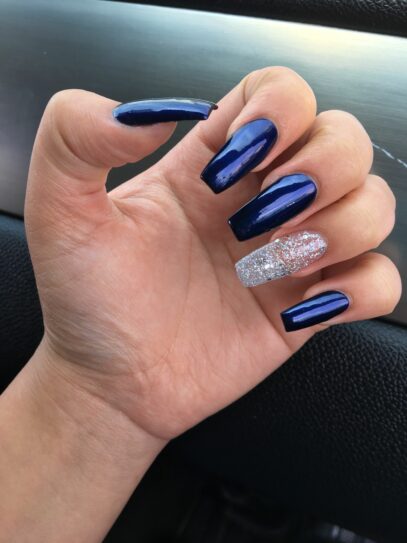Navy Blue Prom Nails