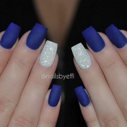 Navy Blue Prom Nails