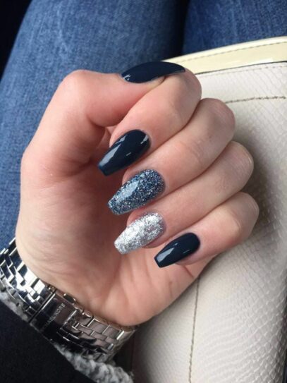 Navy Blue Prom Nails