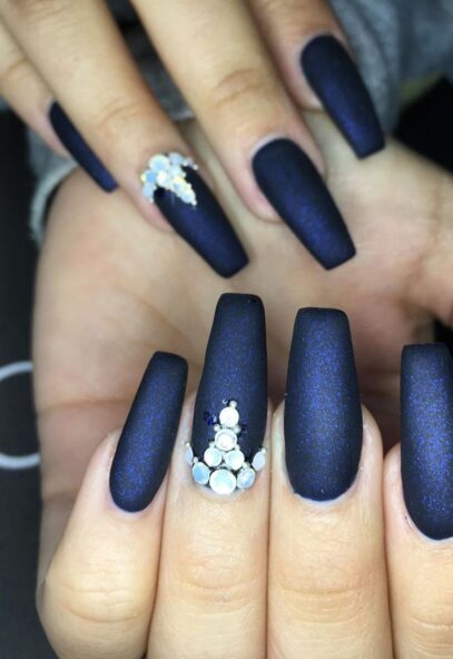 Navy Prom Nails