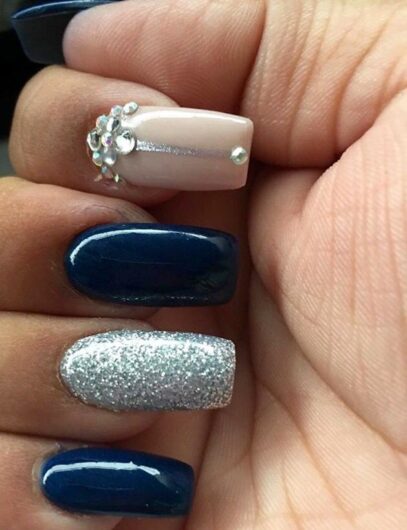 Navy Prom Nails