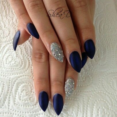 Navy Prom Nails