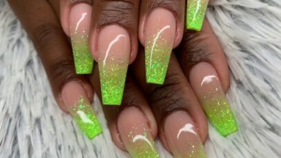 Neon Glitter Nails