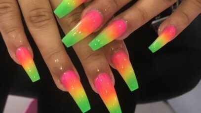 Neon Ombre Nails