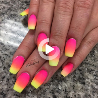 Neon Ombre Nails