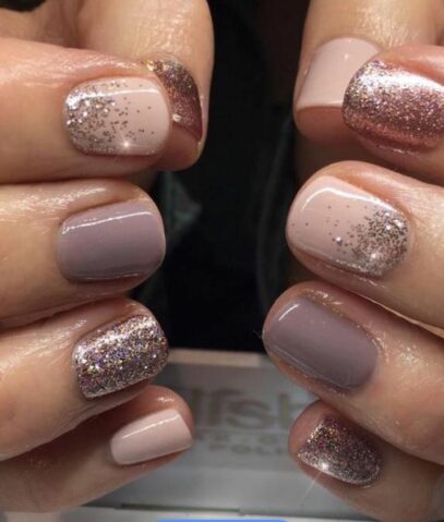 Neutral Glitter Nails