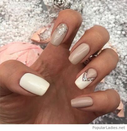 Nude And White Nails