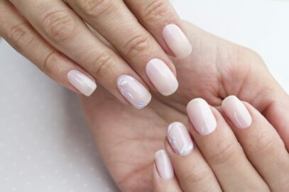 Nude And White Nails