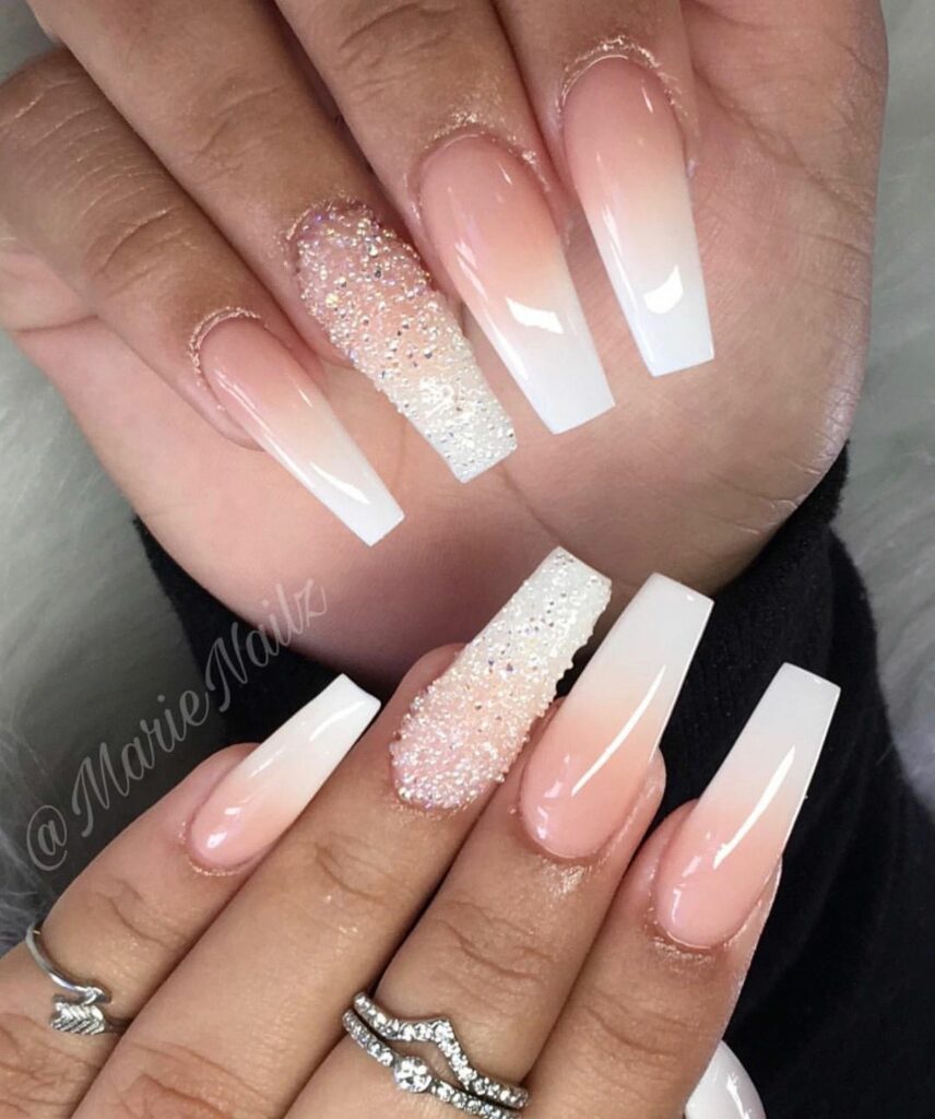 Ombre Nails Coffin Long