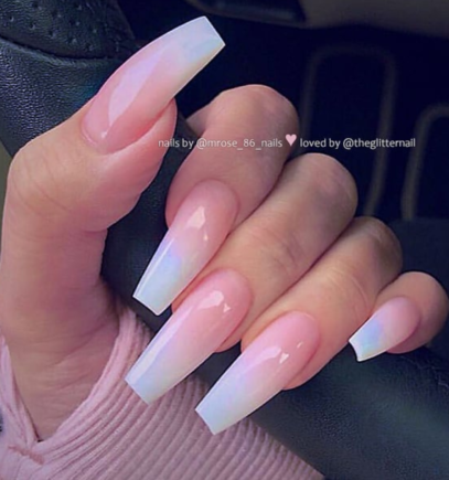 Ombre Nails Coffin Long