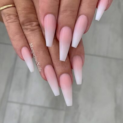 Ombre Nails Coffin Long