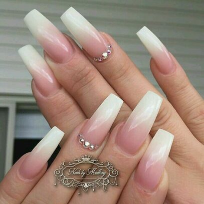 Ombre Nails With Diamonds